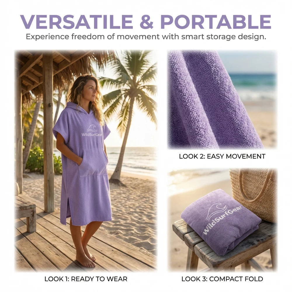 260GSM Quick-Dry Microfiber Surf Poncho