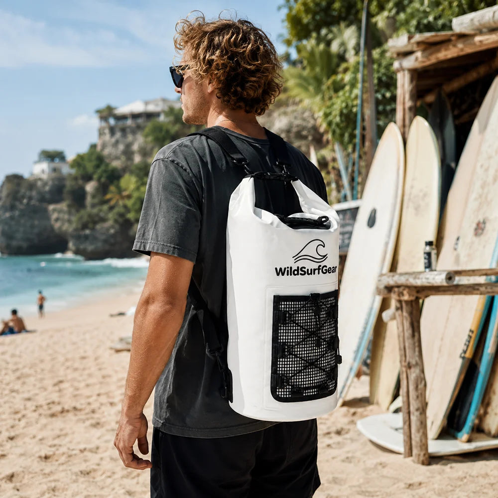 20L Waterproof Dry Bag with Mesh Pocket