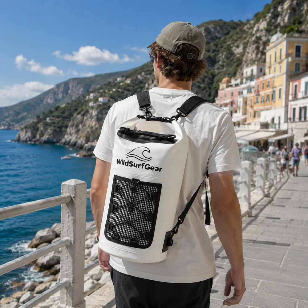 20L Waterproof Dry Bag with Mesh Pocket